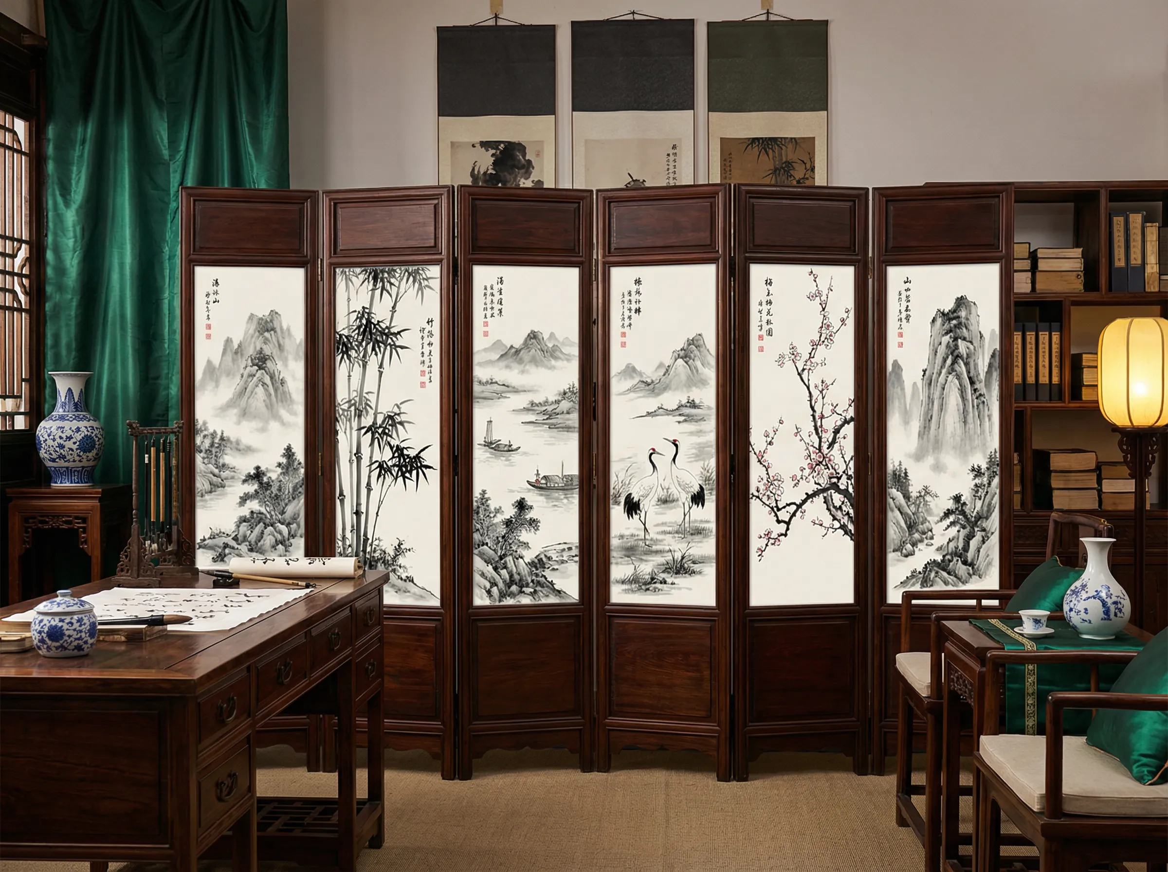 星空棋牌武学讲堂文章屏风