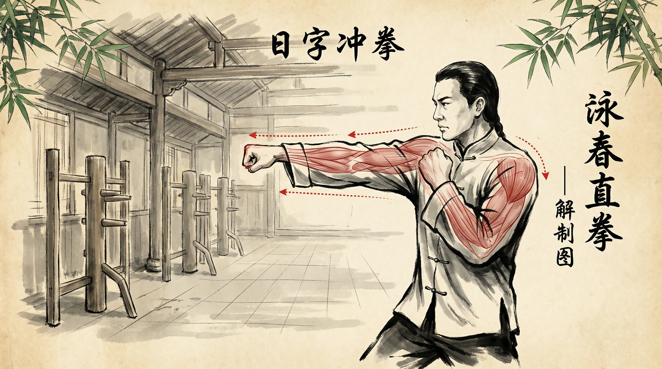 星空棋牌咏春拳日字冲拳招式拆解图